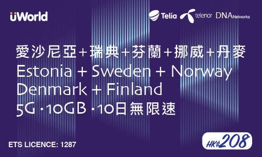 Nordic-5 5G 10GB 10 Days Unlimited Speed Prepaid Sim Card